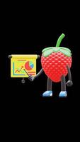 3D Strawberry Fruit Character Pointing At Mixed Charts Suitable For Data Visualization And Analysis Concepts. Transparent Background. Alpha Background. Looping Animation. video