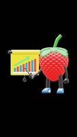 3D Strawberry Fruit Character Pointing At Light Bulb With Magnifying Glass Suitable For Creative Ideas And Research Concepts. Transparent Background. Alpha Background. Looping Animation. video