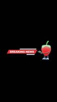 3D Strawberry Fruit Character Presenting Breaking News Banner Ideal For News Updates. Transparent Background. Alpha Background. Looping Animation. video