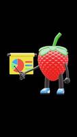 3D Strawberry Fruit Character Doing Presentation Suitable For Business And Educational Concepts. Transparent Background. Alpha Background. Looping Animation. video