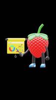 3D Strawberry Fruit Character Doing Presentation With Pointer And Board Suitable For Business And Educational Uses. Transparent Background. Alpha Background. Looping Animation. video