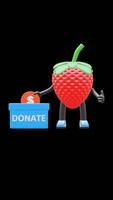 3D Strawberry Fruit Character Dropping Coin Into Donation Box Suitable For Charity And Fundraising Campaigns. Transparent Background. Alpha Background. Looping Animation. video