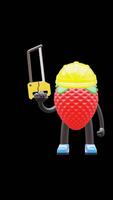3D Strawberry Fruit Character Holding A Hacksaw Suitable For Construction And Repair Themes. Transparent Background. Alpha Background. Looping Animation. video