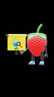 3D Strawberry Fruit Character Teaching Alphabet And Graphs Suitable For Education And Learning Concepts. Transparent Background. Alpha Background. Looping Animation. video