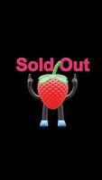 3D Strawberry Fruit Character Pointing Up Towards Sold Out Text. Transparent Background. Alpha Background. Looping Animation. video