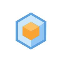 Cube flat icon. Isolated on white background. illustration. vector
