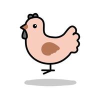 chicken flat color icon. Isolated on a white background. vector
