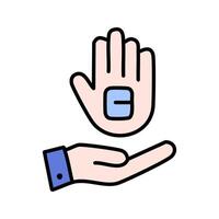 Hand illustration, Isolated flat design icon best for web and mobile. vector