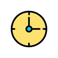 Clock icon in yellow and black vector