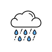 Rain cloud line icon, concept illustration, outline symbol, sign, linear symbol. vector