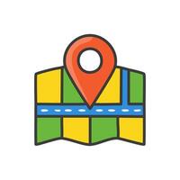 Navigation flat color line icon. illustration on white background. vector
