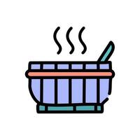 Sauna bucket , Barbecue related filled design editable stroke icon vector