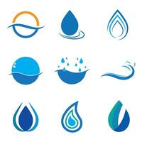 a set of water and water drop icons, drops of clean water, vector