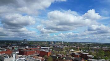 High Angle View of Wolverhampton City of metropolitan borough in the West Midlands, England, United Kingdom. Footage Was Captured with Drone's Camera on May 4th, 2024 video