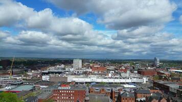 High Angle View of Wolverhampton City of metropolitan borough in the West Midlands, England, United Kingdom. Footage Was Captured with Drone's Camera on May 4th, 2024 video