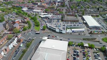 High Angle View of Wolverhampton City of metropolitan borough in the West Midlands, England, United Kingdom. Footage Was Captured with Drone's Camera on May 4th, 2024 video