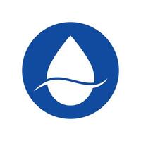 a close up of a blue and white logo with a drop of water, vector