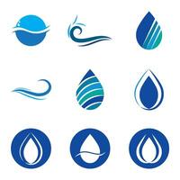 a set of water and water drop icons, vector