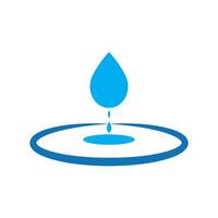 a blue drop of water is floating on a circular surface, vector