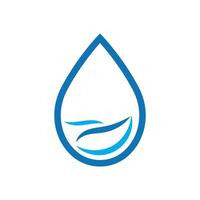 a blue water drop with waves inside of it, vector
