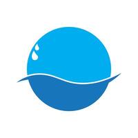 a blue circle with water drops on it, water bubble, vector