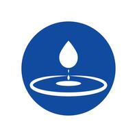 a blue circle with a drop of water on it, drop of waters vector