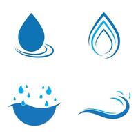 a set of four water symbols with a drop of water, vector