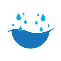 a close up of a blue bowl with water drops on it vector