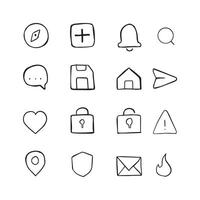 Ui icon website hand drawn illustration vector