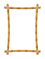 Tall bamboo rectangle frame with tied ropes, perfect for creative backgrounds. Cartoon illustration vector