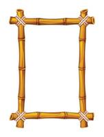Bamboo frame with tied ropes and rustic style for creative projects. Cartoon illustration vector