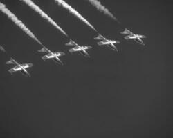 Airplane at the air show background photo