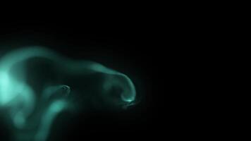 A green smoke cloud on a black background video