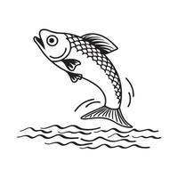 Silhouette of a large ocean fish, isolated on a white background, perfect for illustrations vector