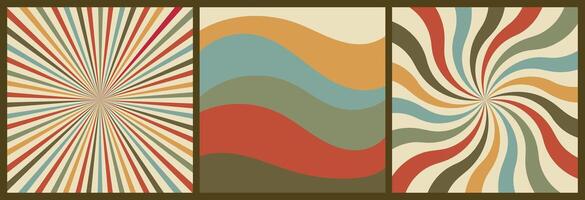 A collection of retro vintage textured backgrounds, simple and fun repeating patterns. Abstract and colorful designs, ideal for cards, posters, covers, banners, or branding projects vector