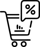 Close up of Digital Shopping Cart Applying Discounts vector