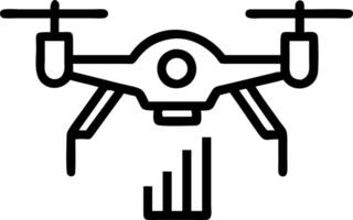 Macro shot of AI controlled drone camera with glowing analytics data vector