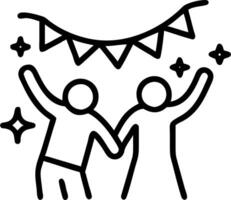 Soft abstract image of a young couple enjoying a festival with bright lights vector