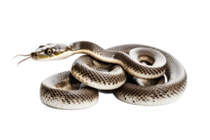 Close up of a coiled snake with intricate scales. png