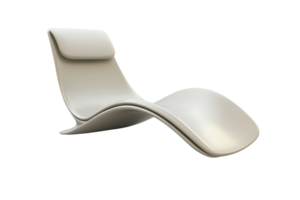 A sleek, modern lounge chair with a flowing design and a comfortable headrest. png