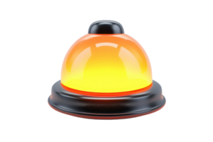 A brightly lit, dome-shaped signal light with a black base, featuring a gradient of orange to yellow. png