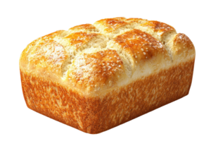 A freshly baked loaf of bread with a golden crust and soft, fluffy interior, showcasing its appealing texture and shape. png
