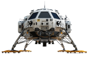 A lunar lander featuring a complex design with multiple legs, large windows, and various instruments for space exploration. png
