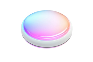 A sleek, glossy button featuring a gradient of soft pastel colors, radiating a modern and stylish aesthetic. png