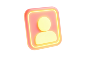 A glowing icon representing a user profile with a circular silhouette, displayed in vibrant colors. png