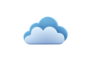 A stylized cloud in blue shades, featuring rounded edges, giving a soft and fluffy appearance. png