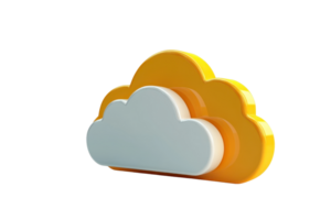 A colorful cloud design featuring layered shapes in yellow and white. png