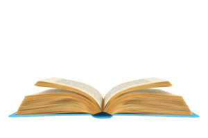 An open book displaying pages with a textured edge, inviting readers to explore its contents. png