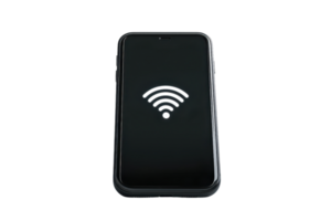 A mobile phone displaying a Wi-Fi signal icon. png