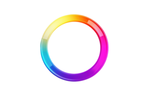 A vibrant, circular color gradient transitions from yellow to pink, representing a spectrum of hues in a smooth, continuous flow. png